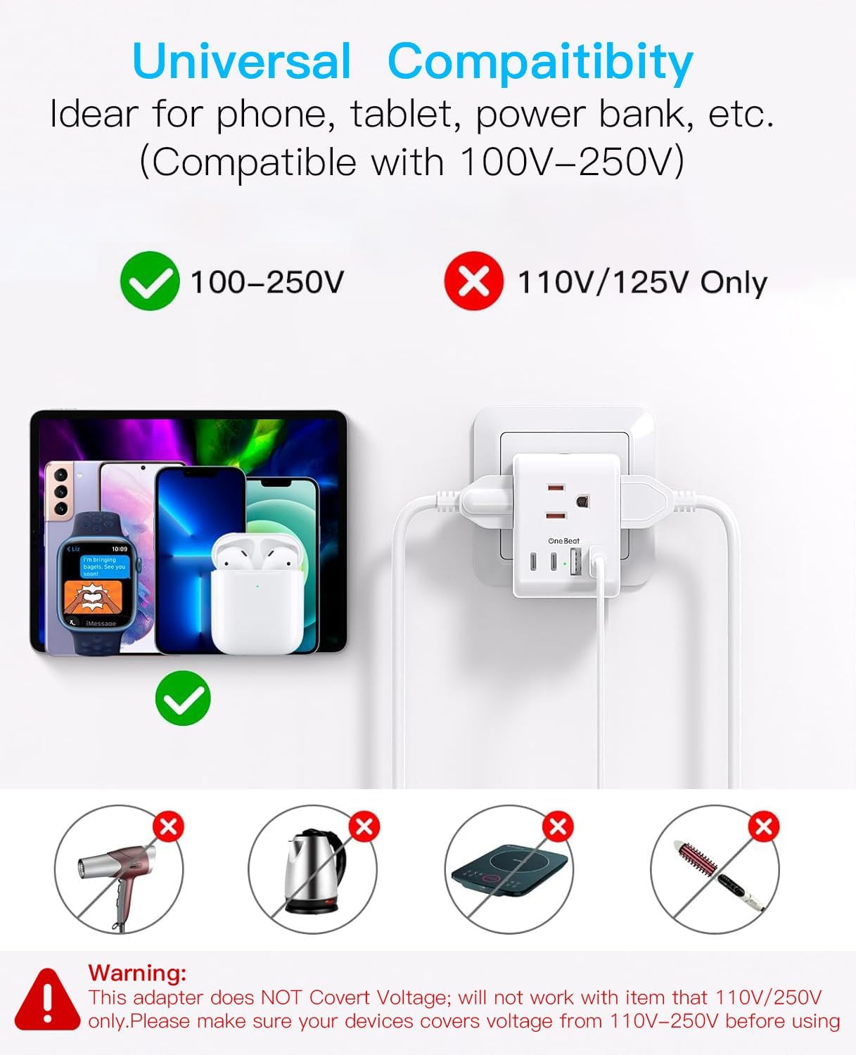 2 Pack Australia New Zealand Travel Plug Adapter, Australia Power Adapter thumbnail
