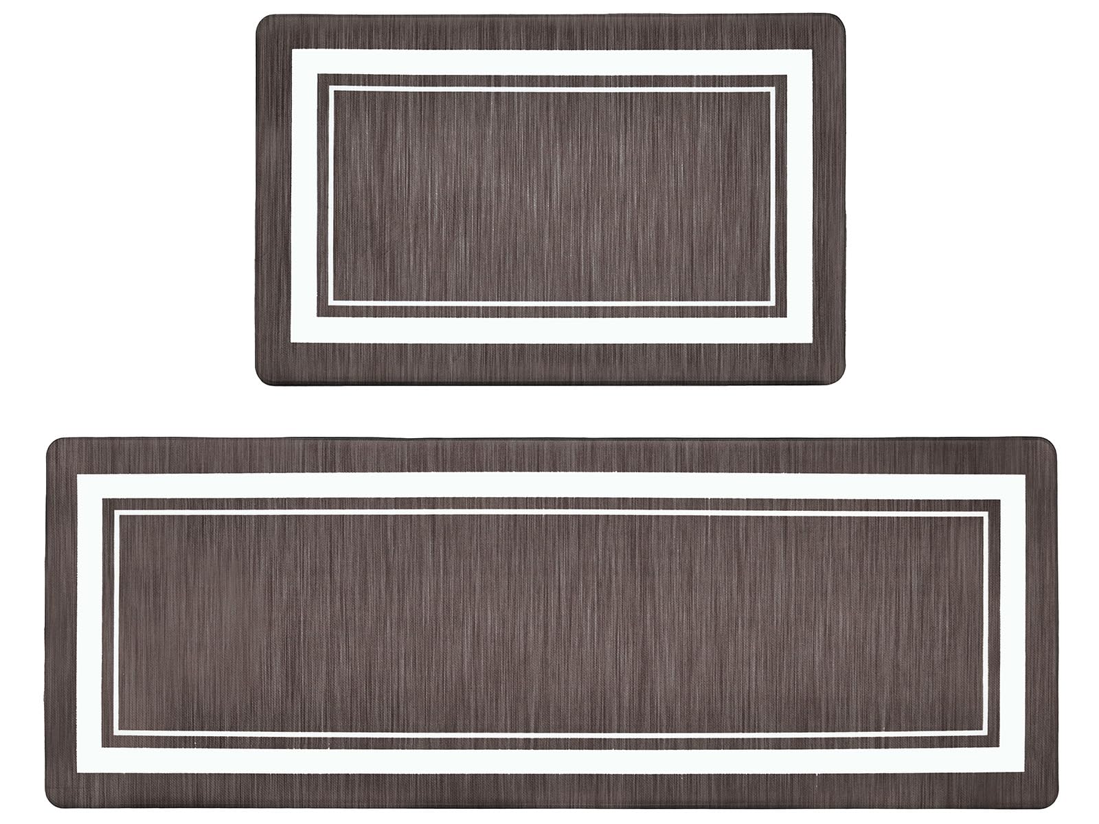 Juego de 2 tapetes de cocina antifatiga, color marrón, tapete acolchado impermeable, antideslizante, lavable, tapete de espuma vis