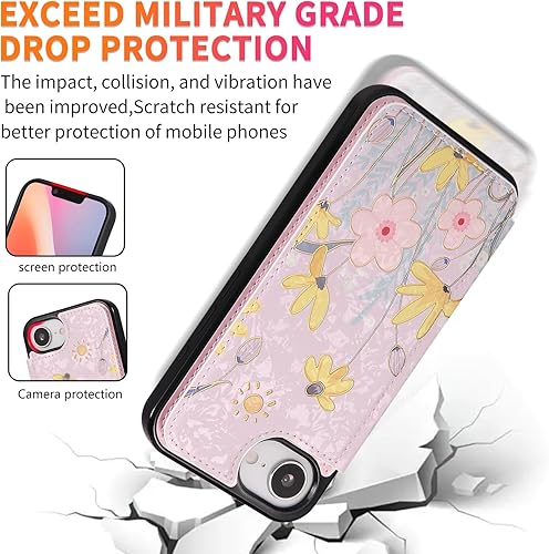 Miniatura 39 de UEEBAI Funda tipo cartera para iPhone 15 Pro Max con tarjetero, cubierta de cuero PU con soporte, bloqueo RFID, doble cierre magnético, relieve de