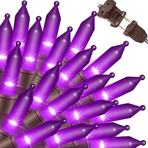 LAMPHOME Purple Christmas Lights Decoration 150Lights 31.9ft UL Certified Mini