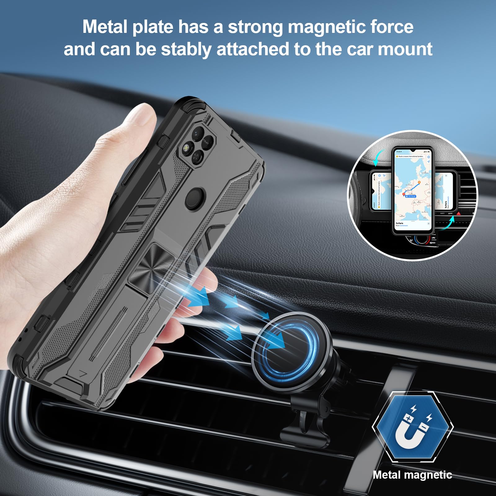 Funda para Xiaomi Redmi Note 15 Pro 5G, Carcasa Antigolpes con Soporte anular metálico, Case Protectora de Grado Militar, Azul — view 200