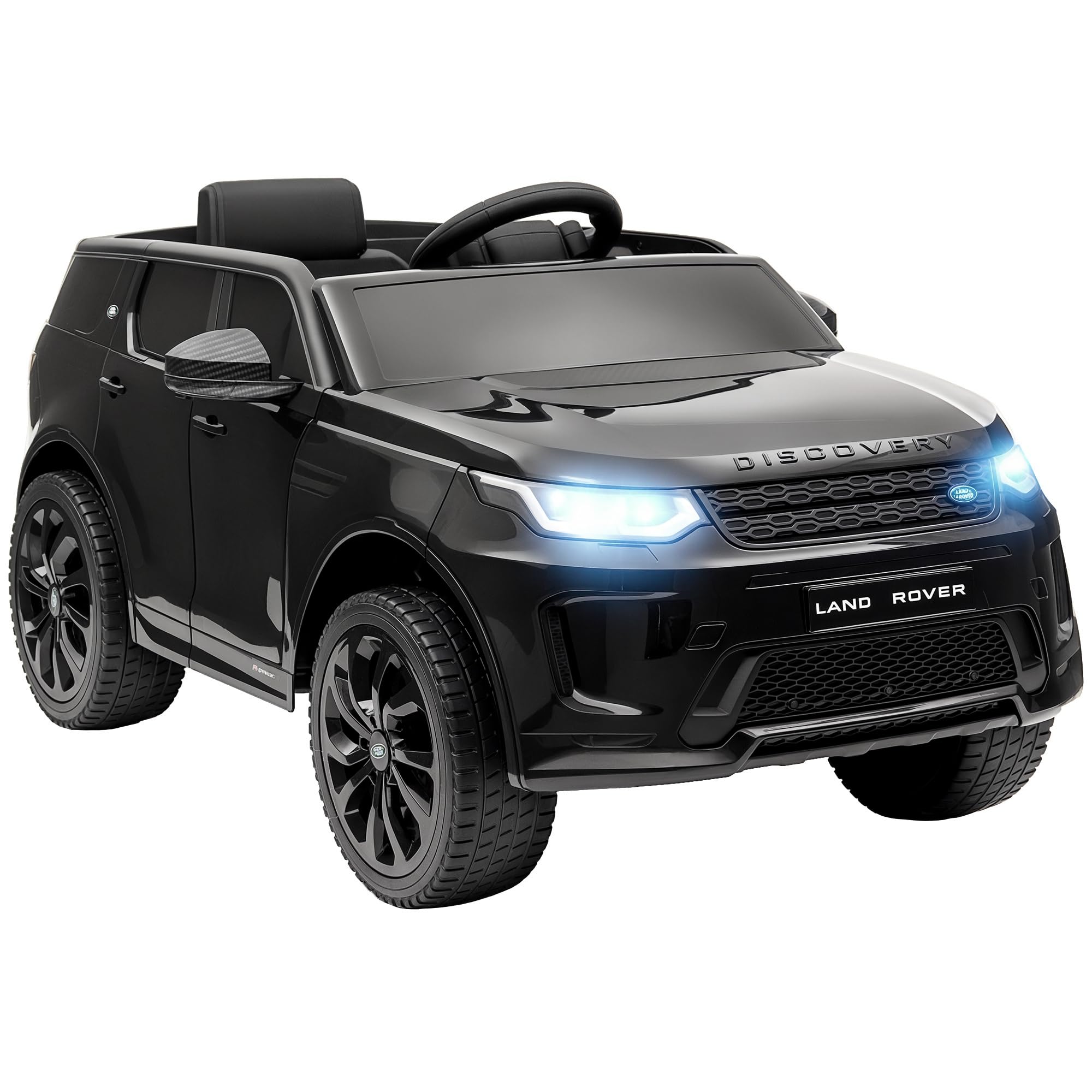 AIYAPLAY Land Rover Discovery Sport Kinderauto 12V für Kinder 3-6 Schwarz | Kinder Elektroauto, 2,4G Fernbedienung, Musik, Hupe, Elektrofahrzeug mit LED-Lichtern, USB/MP3-Anschluss, 3-5 km/h