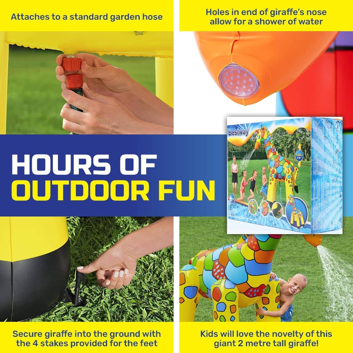 Bestway Jumbo Giraffe Water Sprayer 142 x 104 x 198 cm
