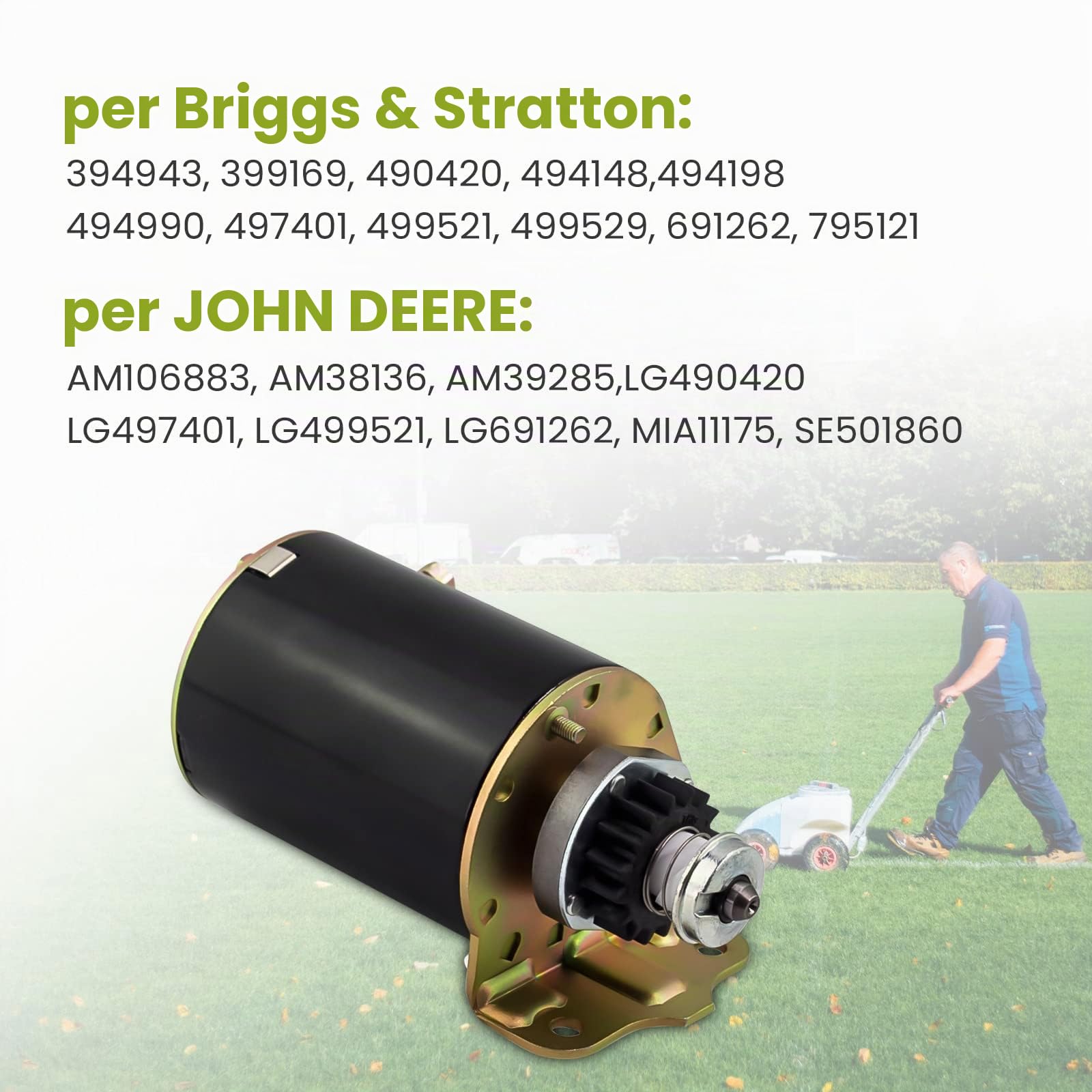 maXpeedingrods Motorino d'avviamento Tsaerba 499521 497401 795121 Starter Motor 12V per Cub Cadet per John Deere per Toro 8 a 16 HP 11-18 16 Denti [EU STOCK]