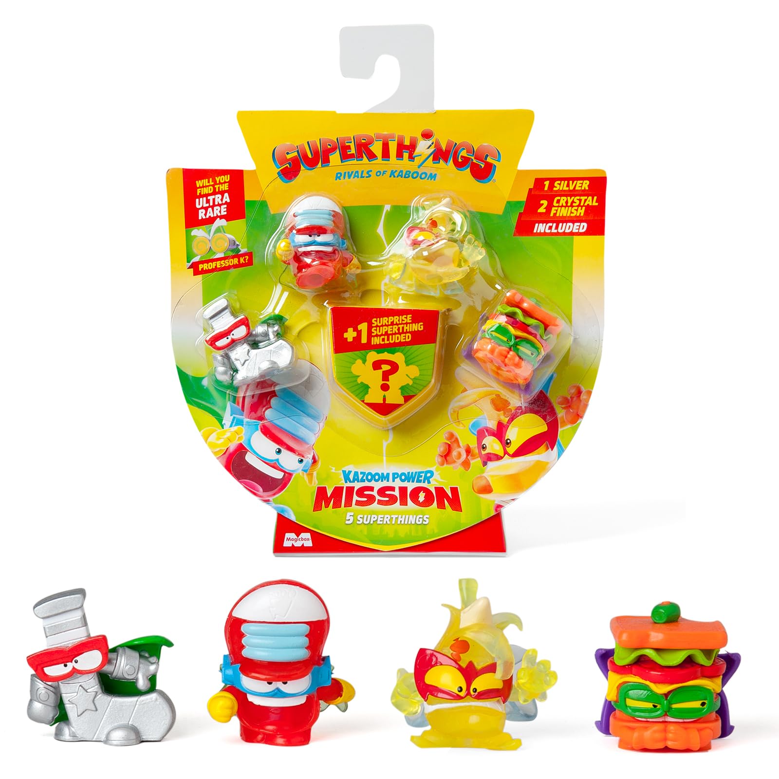 SUPERTHINGS KAZOOM Power Mission - Pack of 5 - Contains 5 SuperThings (Includes 1 Surprise Figure and 1 Silver SuperLeader) Pack 2 of 6
