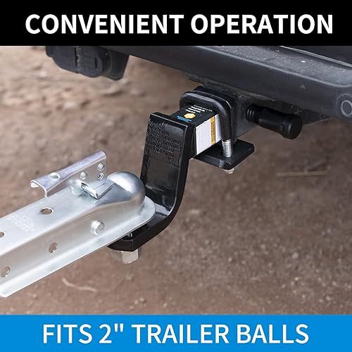 Miniatura 6 de METOWARE Acoplador de lengua de remolque recto para bola de 2 ", acoplador de remolque de ancho de canal de 2 pulgadas, 3,500 libras