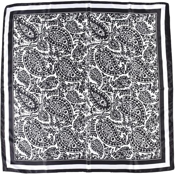 4Pcs Silk Head Scarves for Women Satin Hair Scarf 35”Large Square Bandana Silk Like Neck Scarf Shawl - Image 3