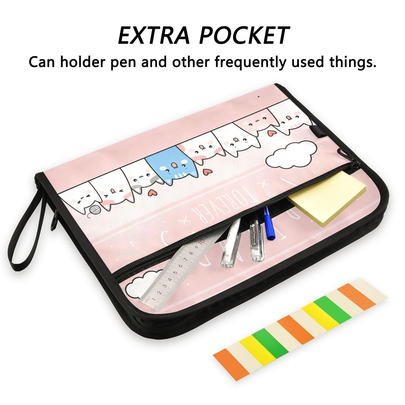 Amazon.com : Cute Kitty Cat Pink Expanding Accordion File Folder