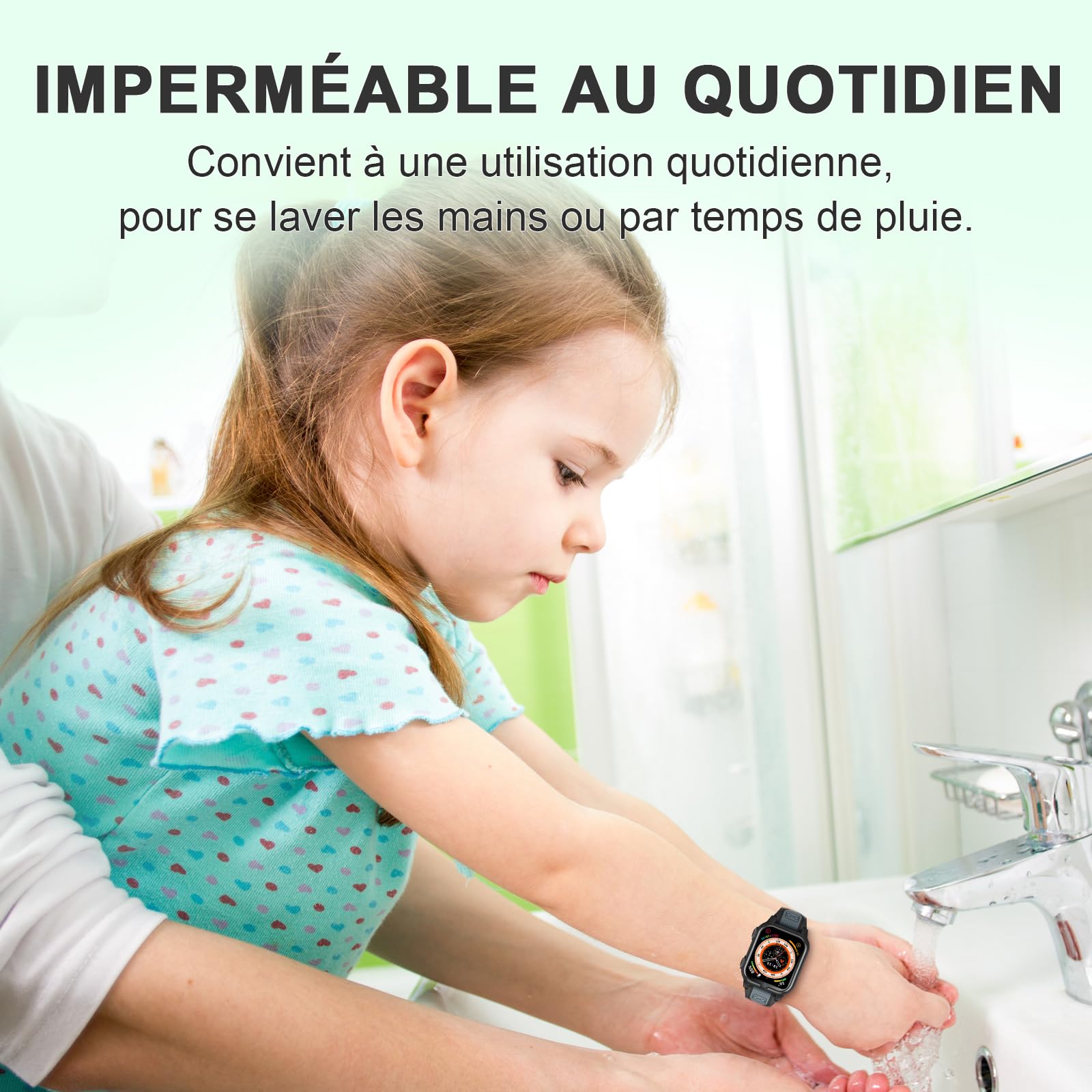Montre Connectée Intelligente Enfant avec 4G WiFi GPS Téléphone Contrôle Parental Étanche Appels Vidéo SMS SOS Mode Cours Rejet Appels Inconnus Appareil Photo Réveil Musique pour Garçon Fille (Noir)