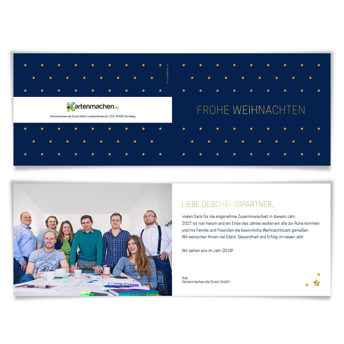50 x Weihnachtskarten Firmen Geschäftlich Business Grußkarten Weihnachten - Sternenhimmel