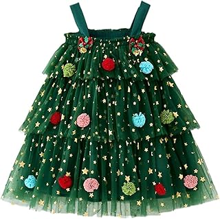 [COSWIN] クリスマス 衣装 子供 コスプレ クリスマスツリー 可愛い コスチューム チュールワンピース 赤緑 袖なし 子供用 女の子 ベビー服 ガールズ 仮装 変身 イベント 衣装 演出服 写真撮影
