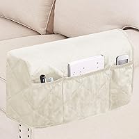 Vista 10 de Turquoize Fundas de terciopelo para reposabrazos para sillas y sofás, funda para reposabrazos de sofá reclinable con bolsillo lateral, fundas Gris