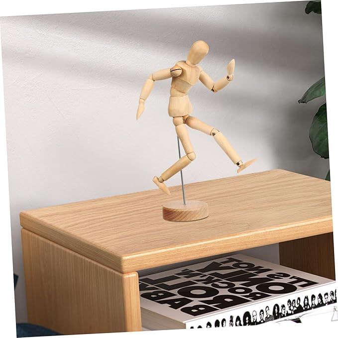 Maniquí de Madera Posable HAKIDZEL para Dibujo con Soporte Estable miniatura 9