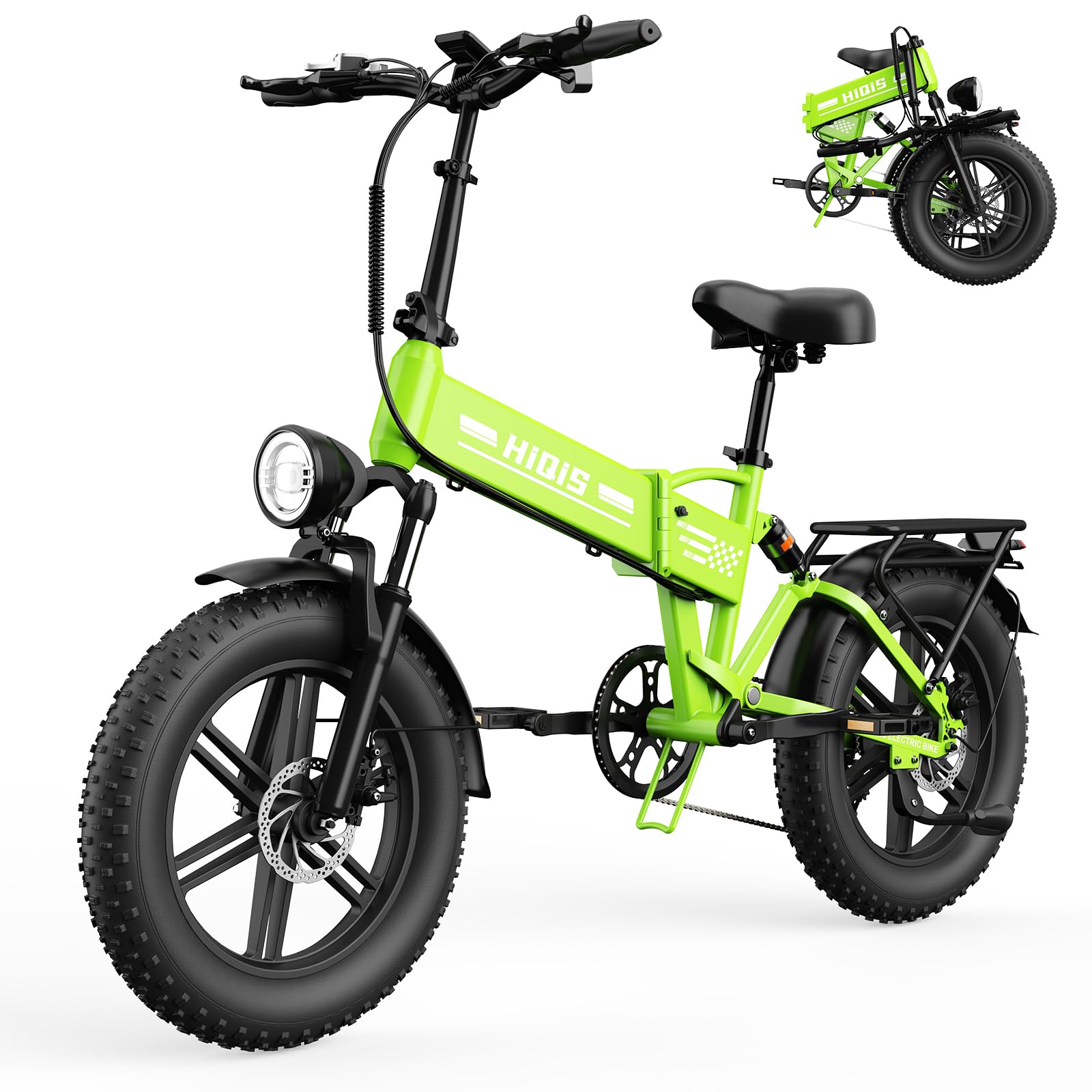 Vélo Electrique pour Adultes, 20 * 4.0 Pouces Pneus Gras, Batterie Amovible 48V 15AH/17.5AH, Moteur 250W, Jusqu'à 25KM/H, Ebike jusqu'à 50 à 90 KM, Vélo électrique 7 Vitesses, Double Suspension