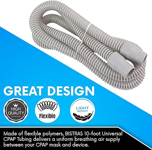 Miniatura 2 de BISTRAS Fabricado en Estados Unidos: tubo universal CPAP de 10 pies compatible con todos los principales CPAP, BiPAP y la mayoría de las máquinas
