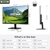 Monitor Gamer KOORUI 22" Full HD 1080P 75Hz PC Gaming Screen VA Painel Ultra-Slim Display 4000: 1 Relação de contraste com sincronização adpitiva (HDMI/VGA/VESA compatível 75 * 75mm), inclinação — imagem 6