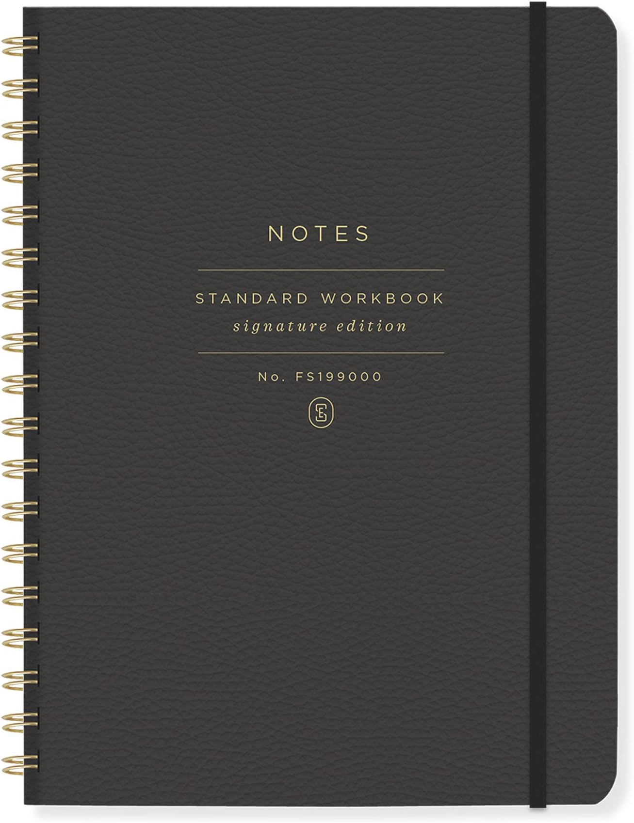 Studio Standard Black Semi-Concealed Notebook, Faux Leather (199009)