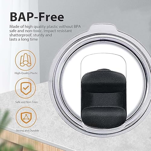 Miniatura 2 de Tapa de vaso prémium de 20 onzas, tapas de repuesto compatibles con vaso YETI de 20 onzas, taza de 1024 onzas y bola baja de 10 onzas, tapas de taza