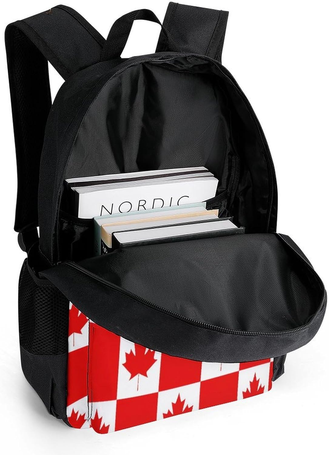 Canada Maple Leaf Checkerboard Backpack Lightweight Backpacks Work Bag