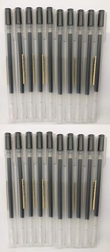Miniatura 1 de Muji Gel Ink Bolígrafo de punta de bola 0015in Negro 10pcs x 2set