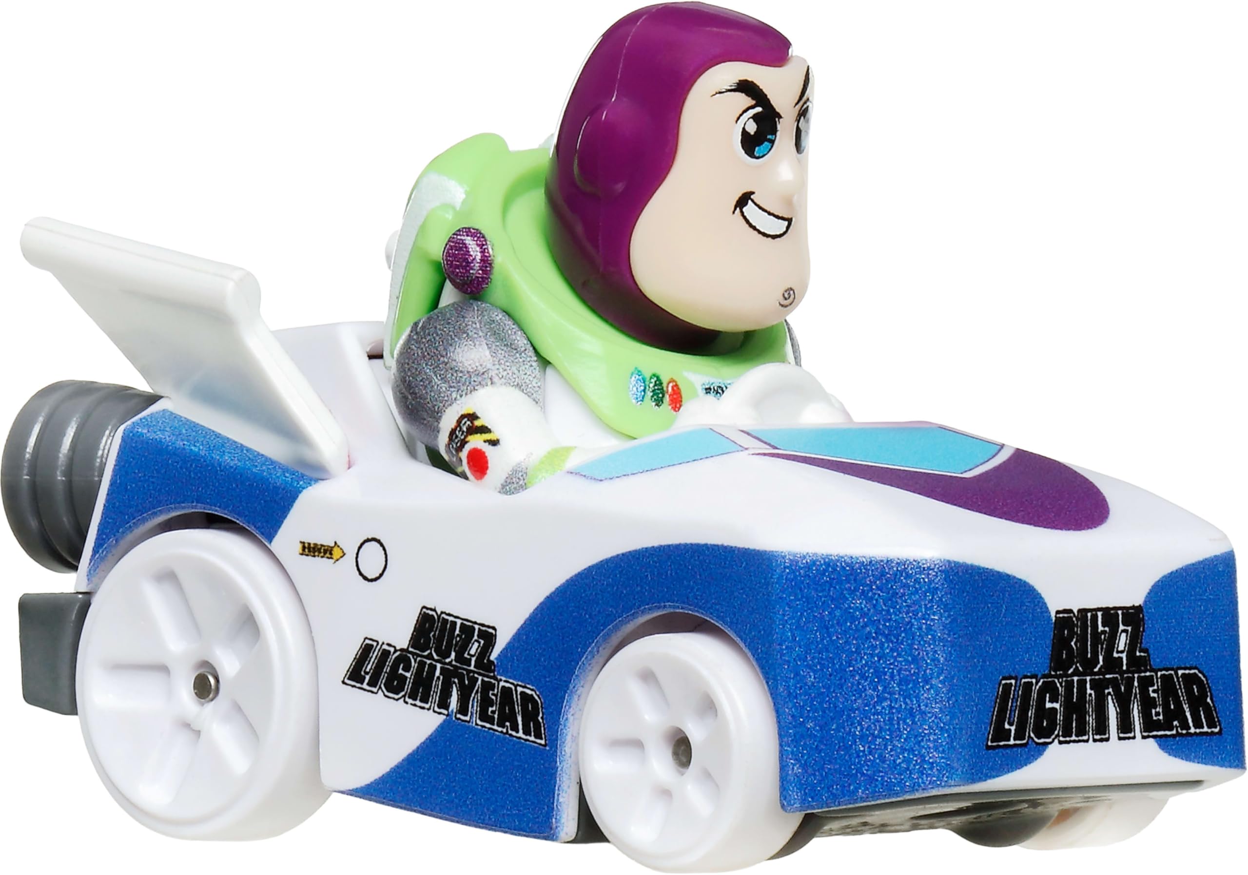 Hot Wheels RacerVerse, Set mit 4 Würfelautos im Maßstab 1:64, optimiert für das Fahren auf Strecken mit Popkultur-Charakteren als Fahrer