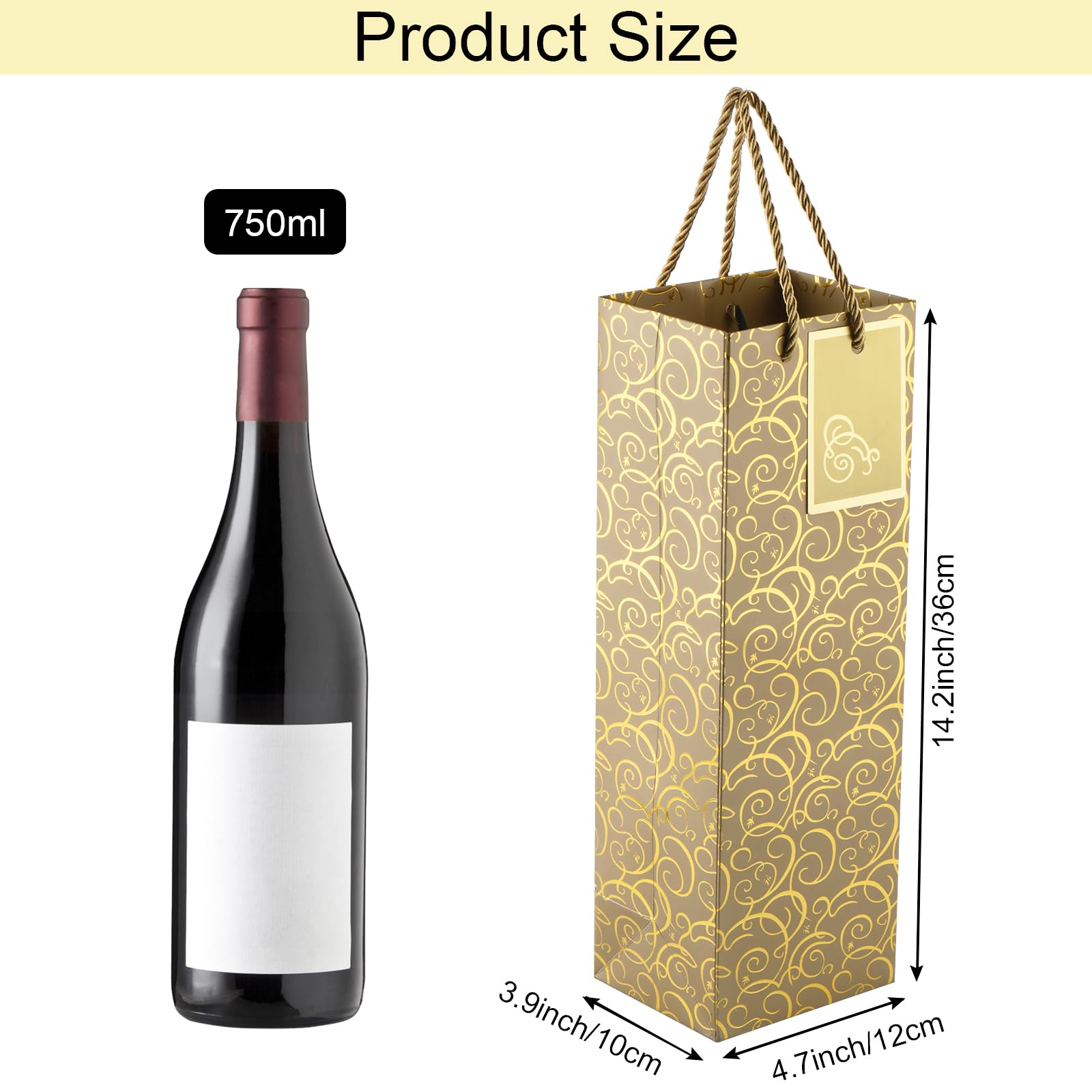 15 Stück Wein-Geschenktüten Aus Kraftpapier – Mit Griff, 35x9x11 Cm, Für Flaschen, Weihnachten & Hochzeiten