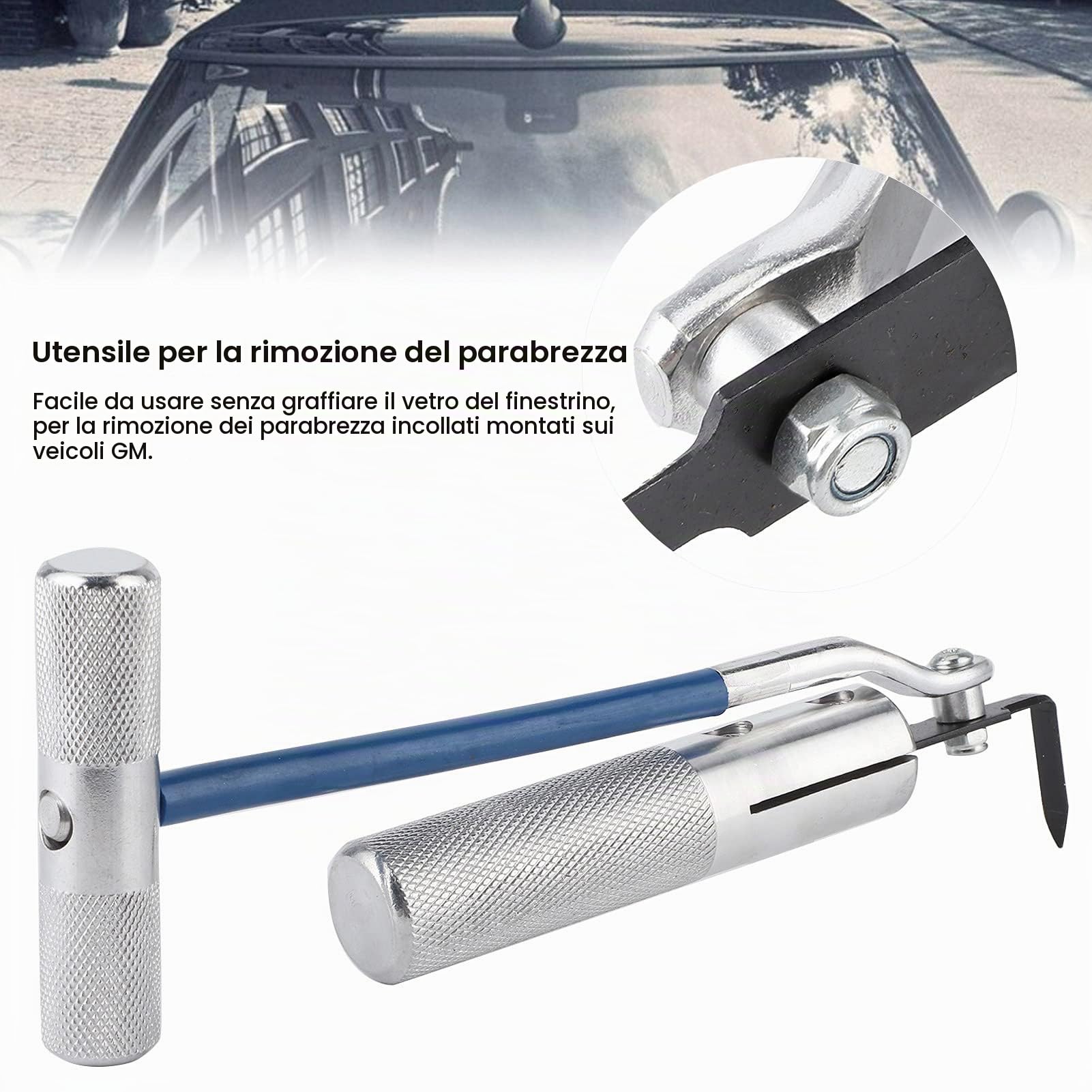 Strumento per La Rimozione del Parabrezza, Strumenti Manuale Riparazione Dello Schermo Finestrino Anteriore Impermeabile Raschietto Guarnizioni Attrezzo Il Taglio di Vetri Rullino Rimozione Parabrezze