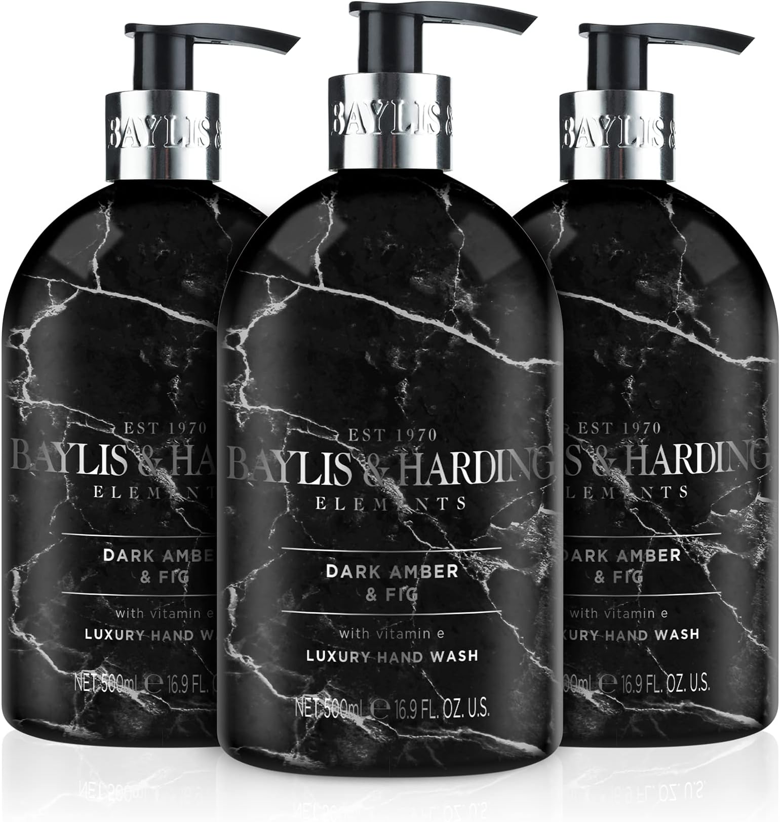 Baylis & Harding Dark Amber & Fig Elements Hand Wash, 500 ml (Pack of 1) - Vegan Friendly