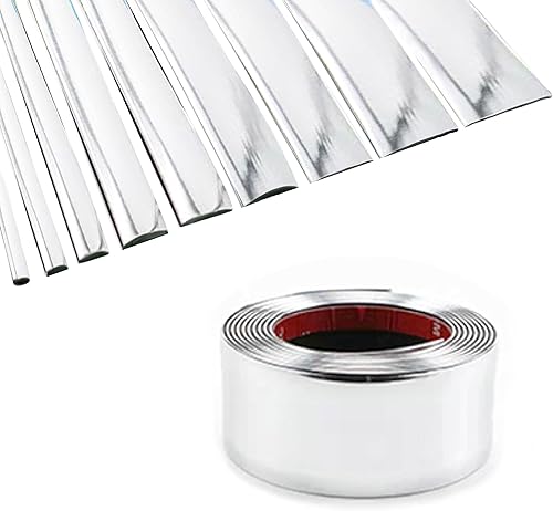 Miniatura 6 de Tira decorativa universal de 16 pies, color plateado cromado, extragruesa, para parachoques y puertas laterales de ventana, a prueba de arañazos