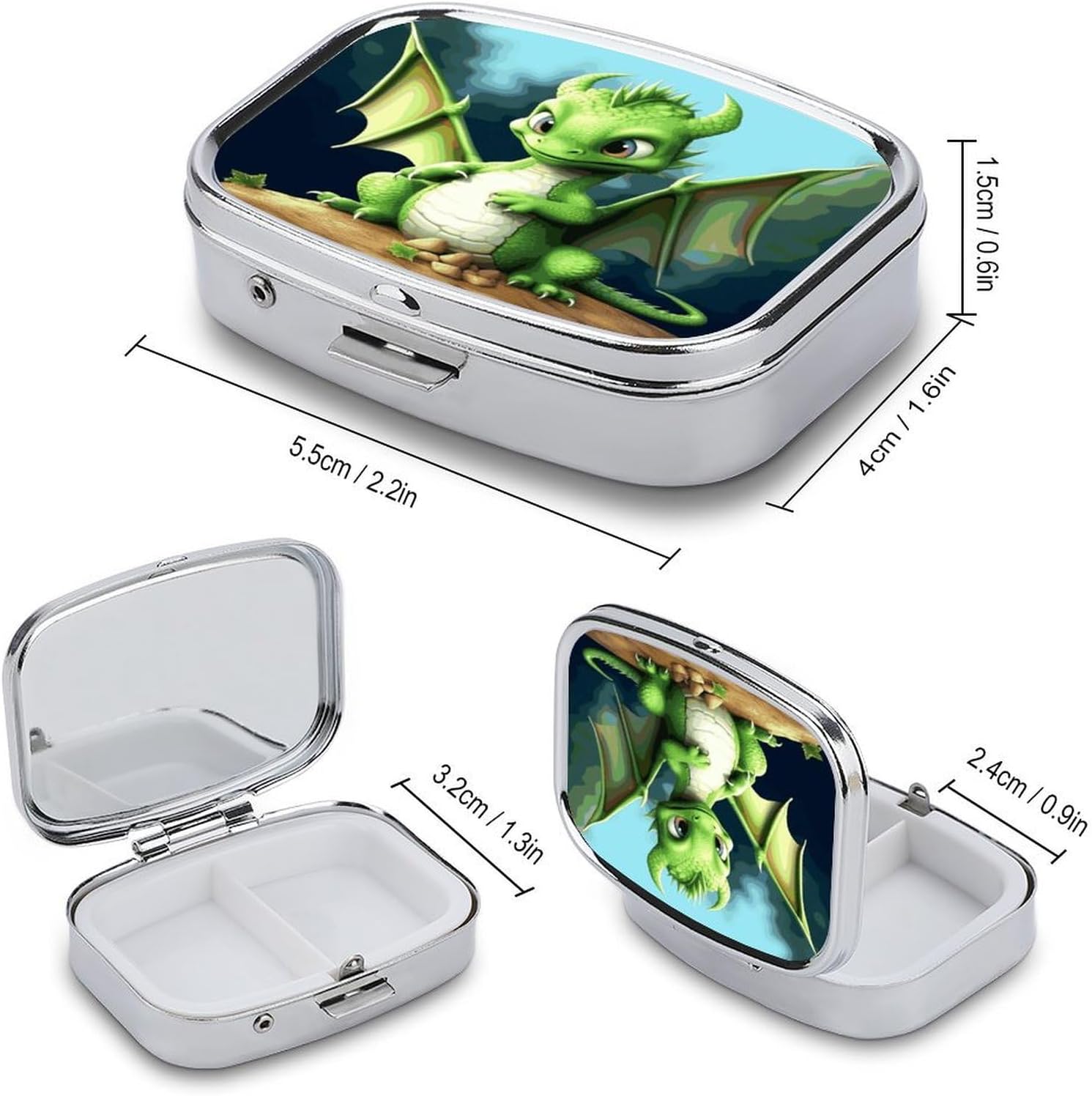 Dragon Cute Travel Pill Organizer Pill Case image 2