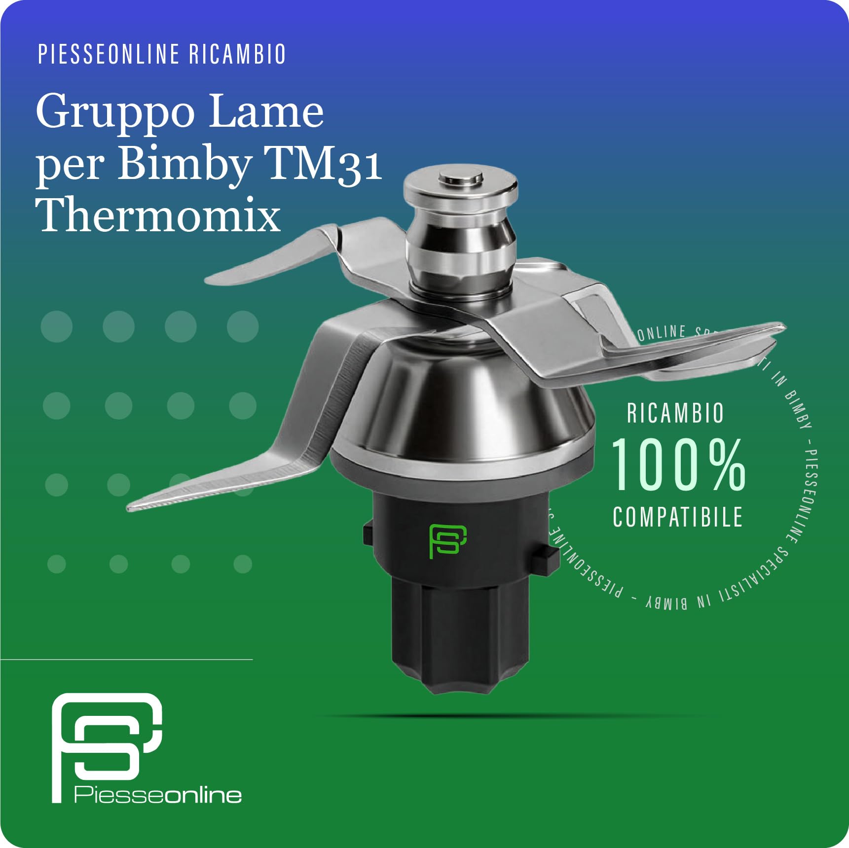 Lame Bimby TM31 di Ricambio, Compatibili per Thermomix 31 – Gruppo Coltelli Bimby TM31 Chef-Mix in Acciaio Inox SUS420, Accessorio Bimby TM31 Sicuro, Resistente e Lavabile in Lavastoviglie