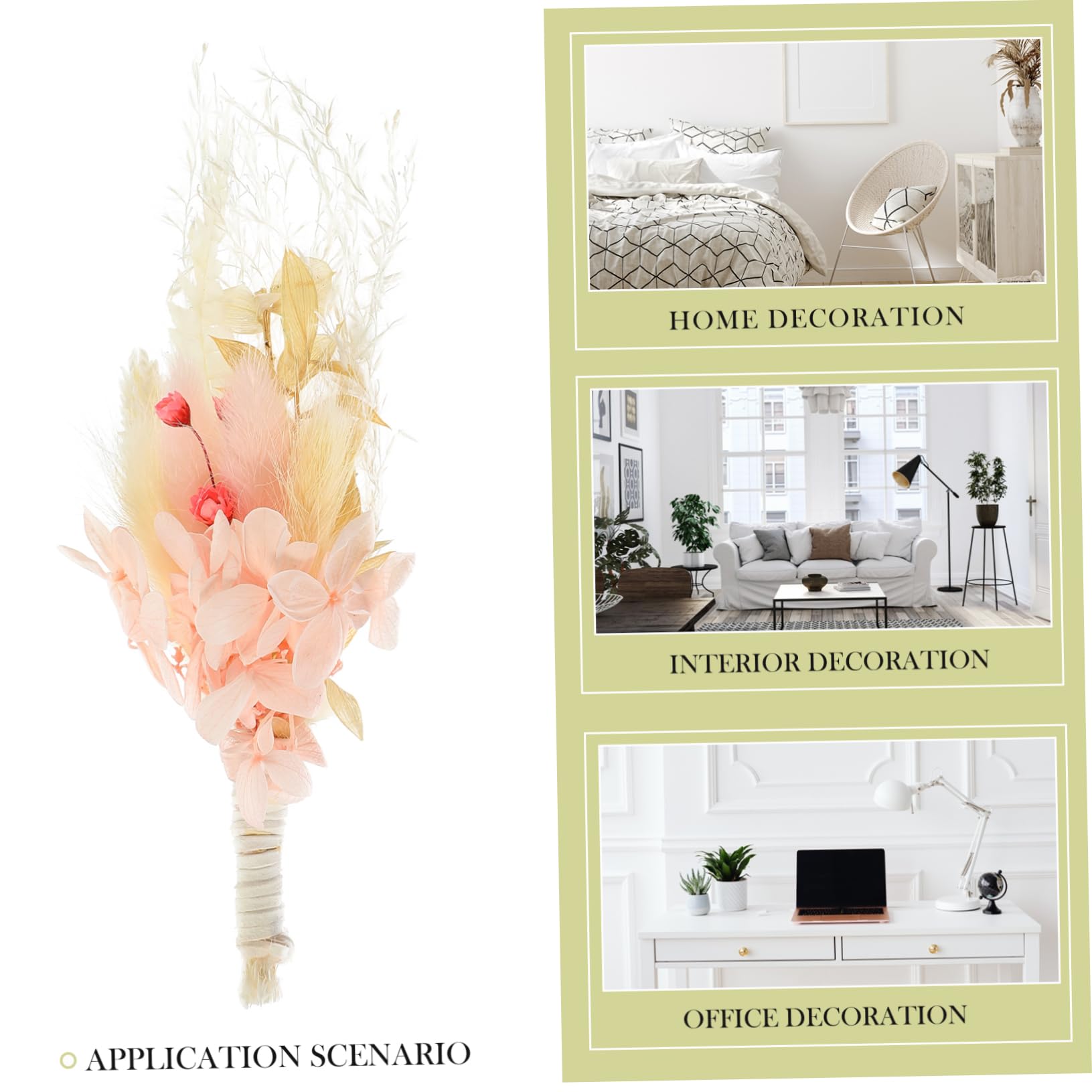 PRETYZOOM 3 Pièces 6 Fleur préservée Bouquets de Mariage Fleurs pour Vase Wedding Decorations Home Decor décoration Fleurs séchées Bricolage Fleurs éternelles Fleurs séchées Naturelles Rose