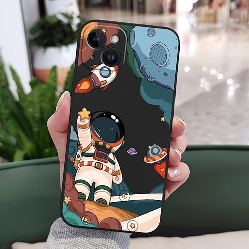 Miniatura 3 de Funda para iPhone 15 Plus, para iPhone 15 Plus, diseño de patrón creativo lateral, silicona líquida, a prueba de golpes, suave para niñas y niños,