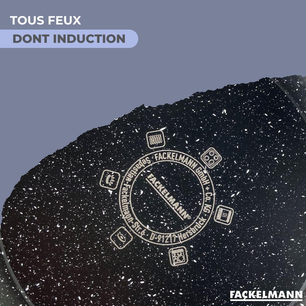 Fackelmann Poêle wok Crossroad Ø 28 cm – En aluminium forgé, revêtement céramique, sans PFAS – Résistant à la chaleur jusqu'à +200 °C – Pour tous types de plaques de cuisson