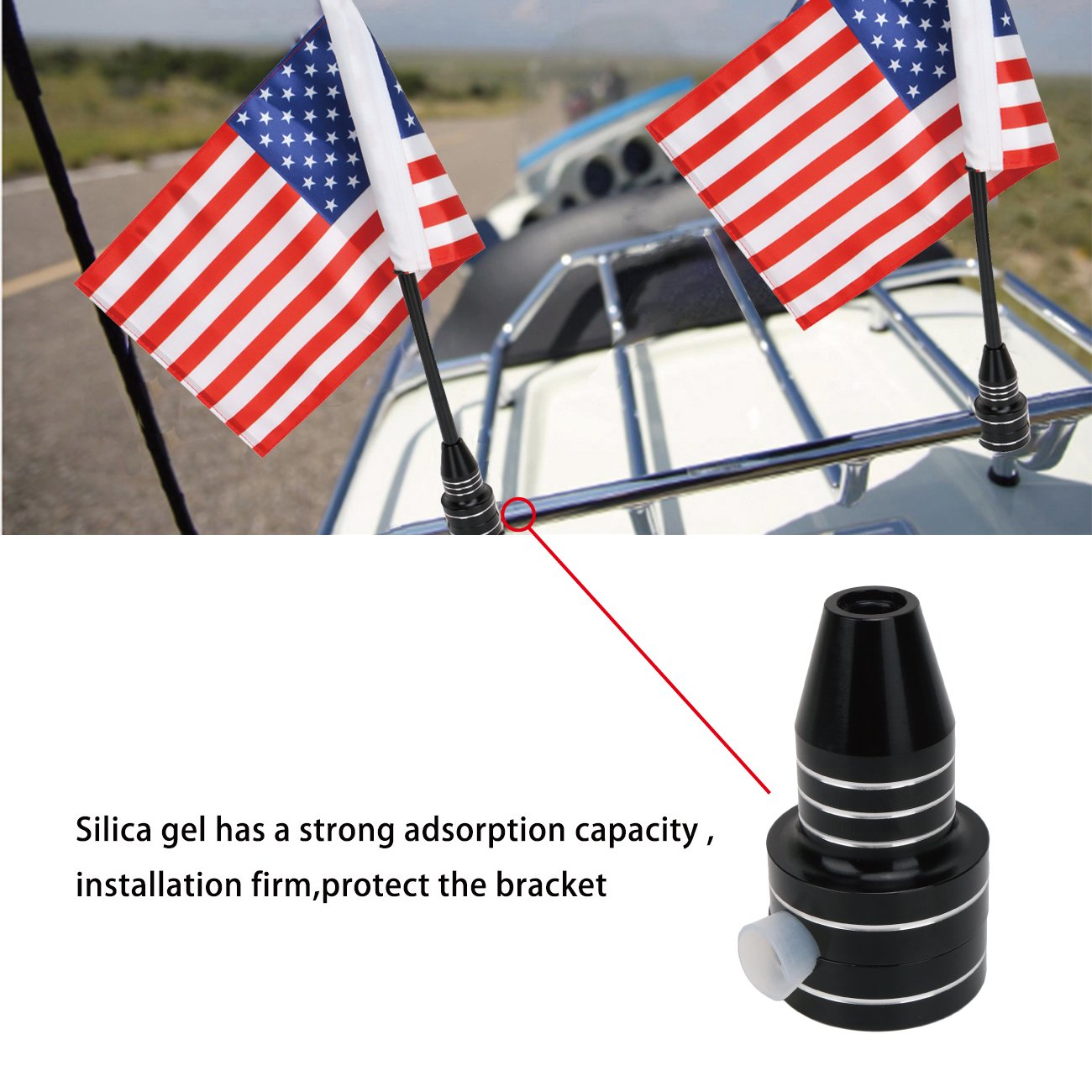 Buy American Flag USA With Black Motorcycle Flag Pole Mount For Harley
