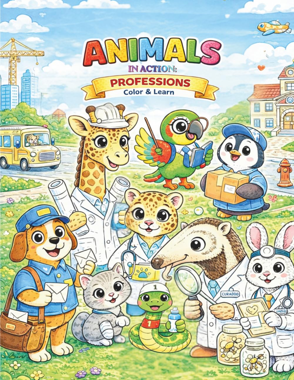 Animals in Action: Professions to Color and Learn.