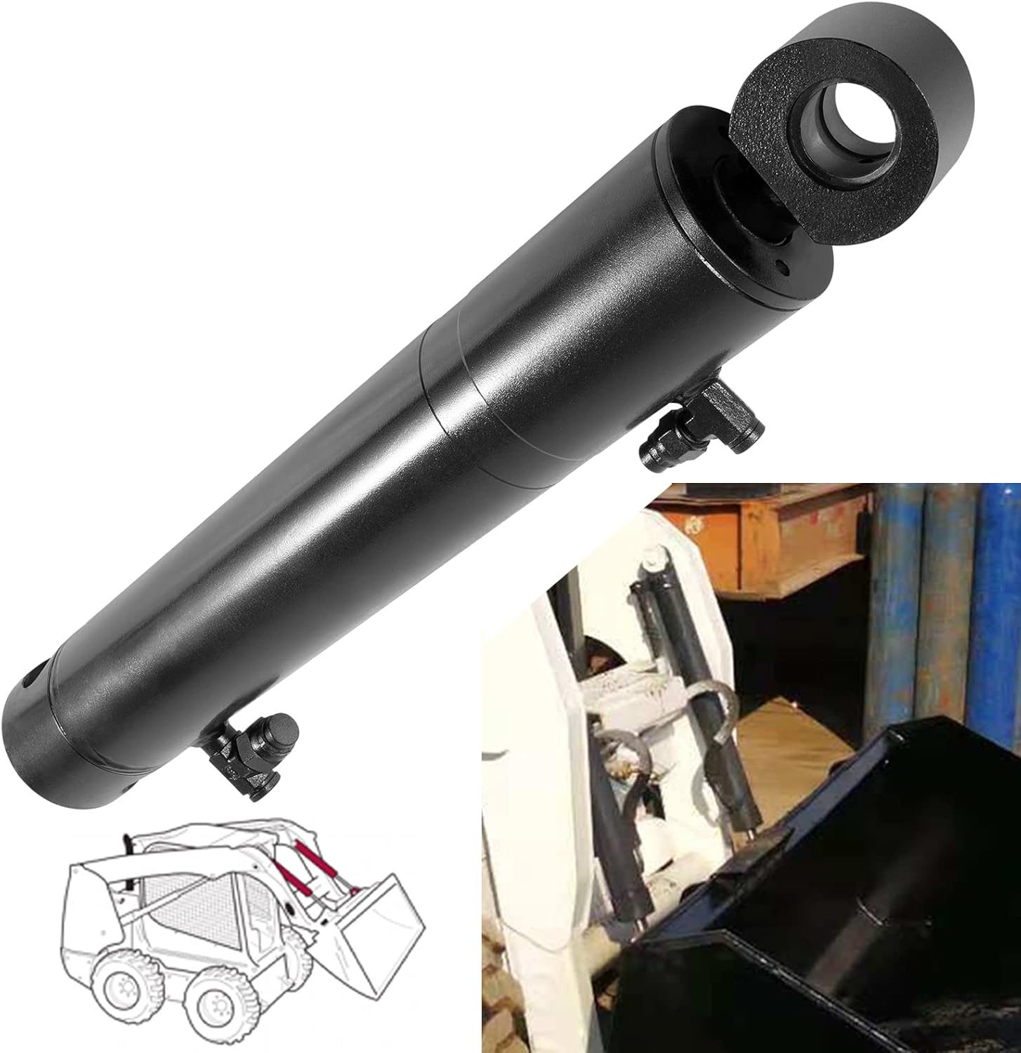 Sunluway 7117174 Hydraulic Bucket Tilt Cylinder for Bobcat Skid Steer Loaders 773 S150 S160 S175 S185 S205 Track Loaders T180 T190