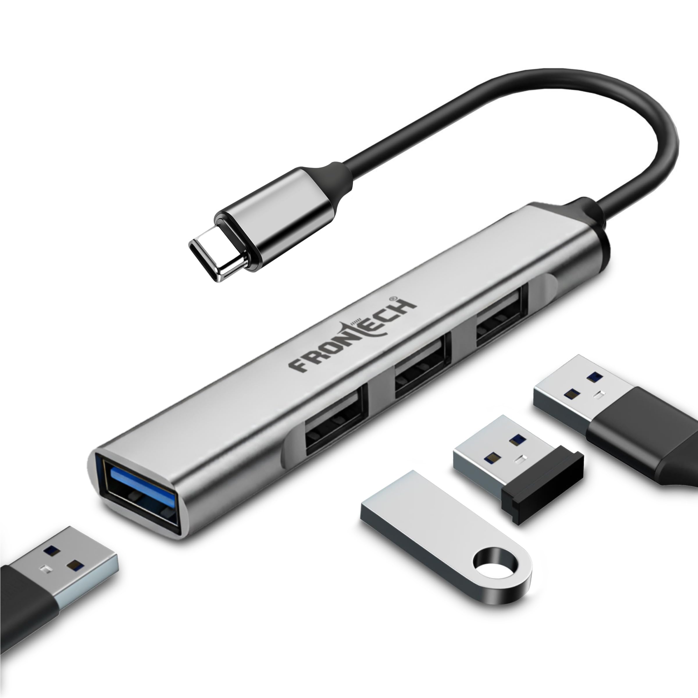Frontech 4 in 1 Slim Multiport HUB Dock,1XUSB 3.0, 3X USB 2.0