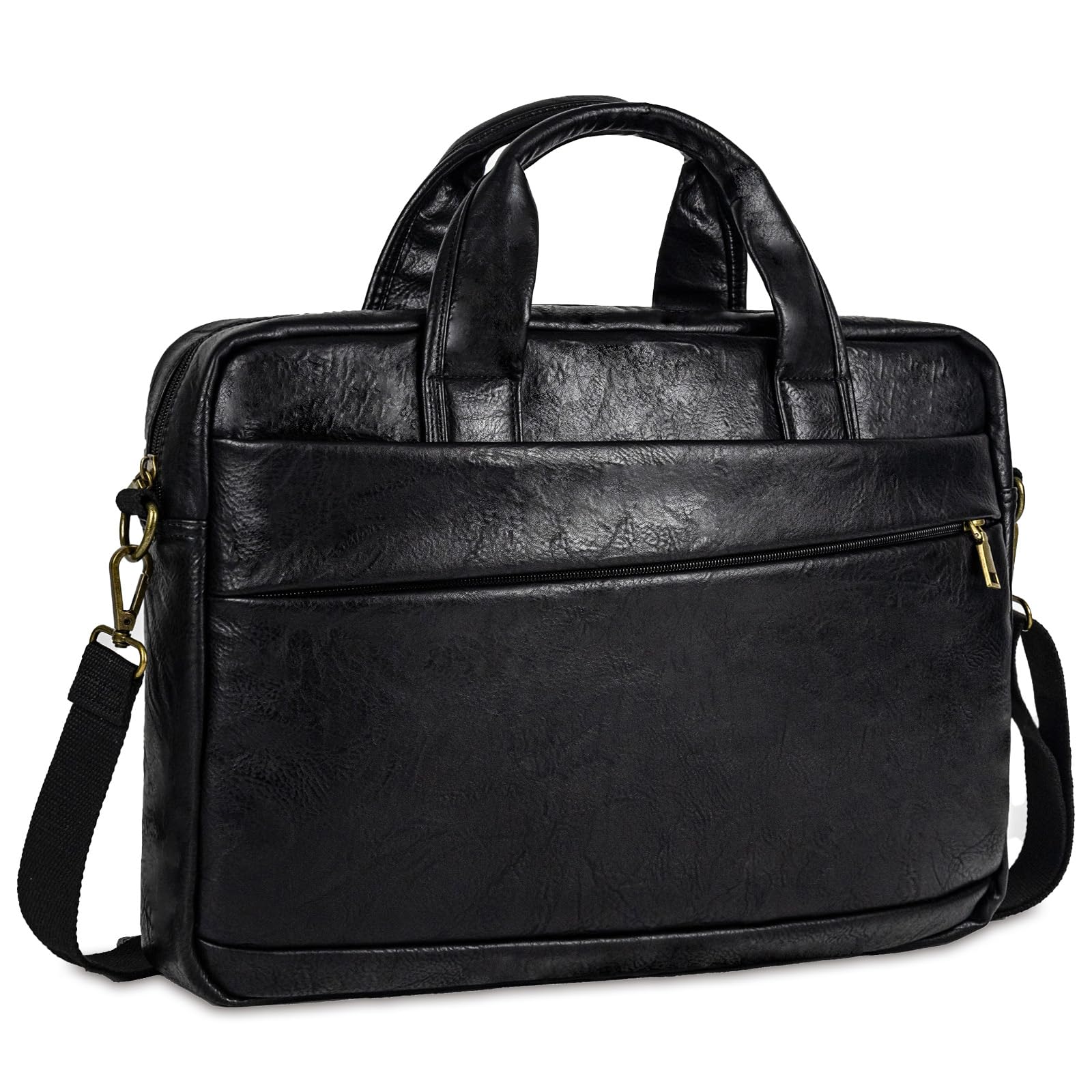 Herren Messenger Bag 17,3 Zoll Canvas/Leder Laptoptasche Rucksack für Herren Aktentasche Computer Handtaschen Schultertasche wandelbar, PU, klein, Schwarz, 16 inches, Retro