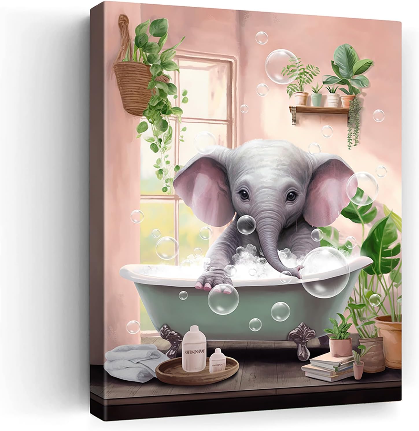 Elephant Wall Art Funny Bathroom Wall Art Colorful and