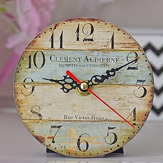 5 Inches Wall Clock, Non-Ticking Silent Quartz Decorative Clocks, Battery Operated, Round Retro Indoor Kitchen Bedroom Living Room Wall Clocks(5