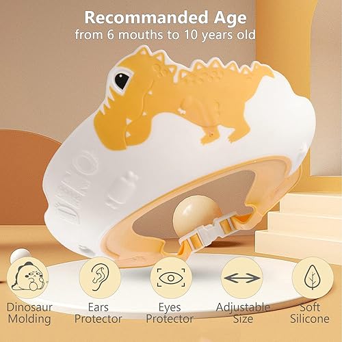 Miniatura 2 de FUNUPUP Paquete de 2 gorros de ducha para niños, ajustable para lavado de cabello de niños pequeños, protector de visera para proteger los ojos del