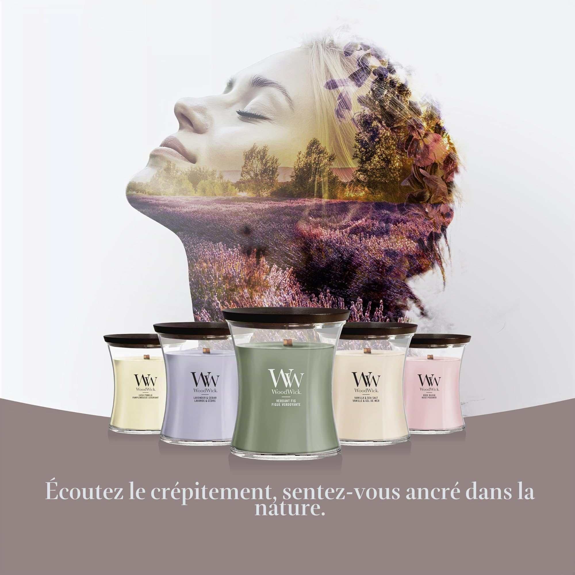 WoodWick | Grande bougie | Fireside | Excellent cadeau pour les femmes