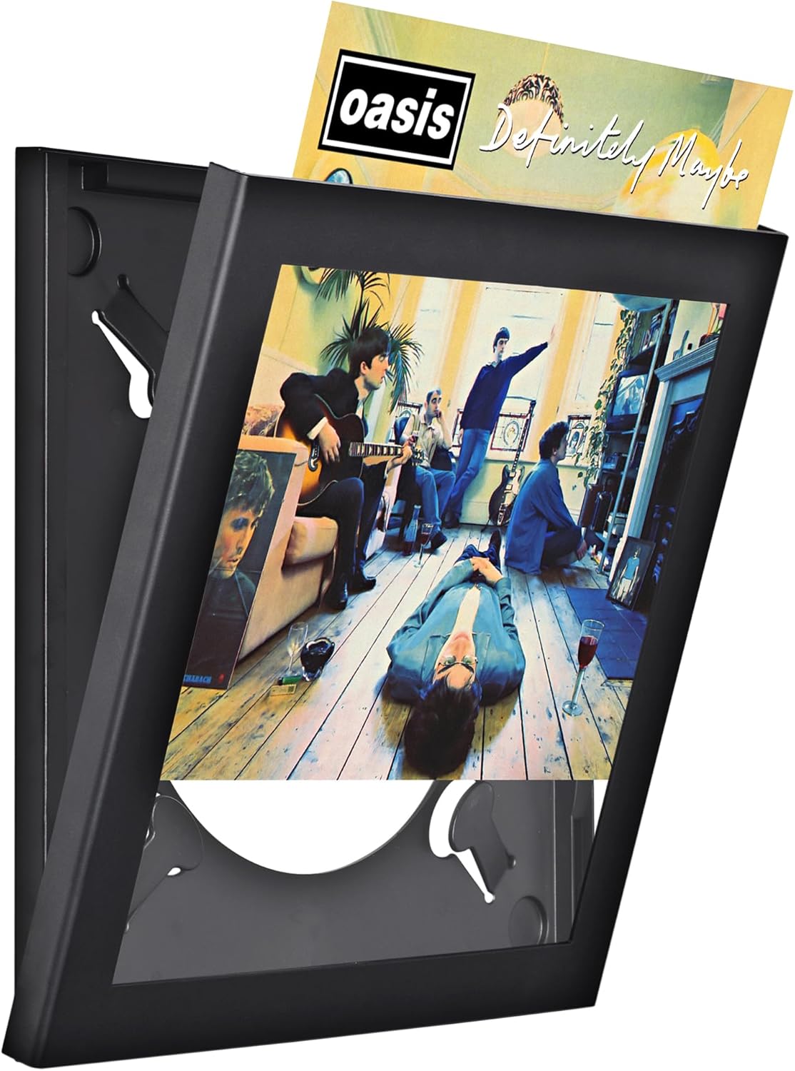 Art Vinyl Play & Display 12″ Vinyl Record Frame – UV-Resistant Wall-Mount LP Frame, Front-Loading Record Holder & Album Cover Display, Black