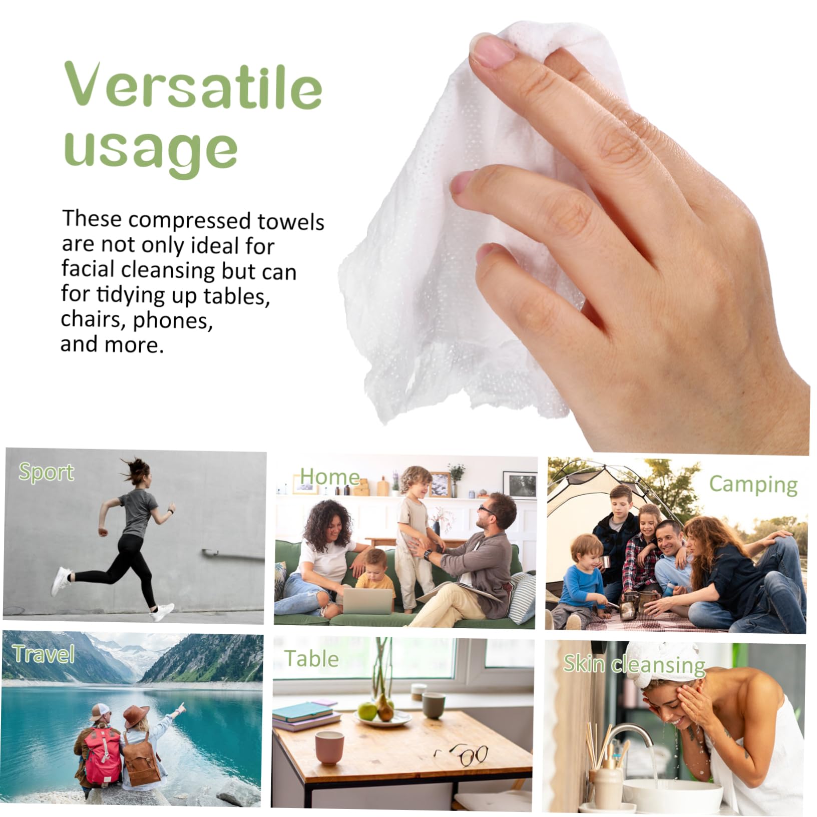 Healeved 300pezzi Asciugamani Comprimibili Usa e Getta Di Salviette Per Pulizia Viso Per Viaggi e Campeggio Confezione Pratica e Igienica