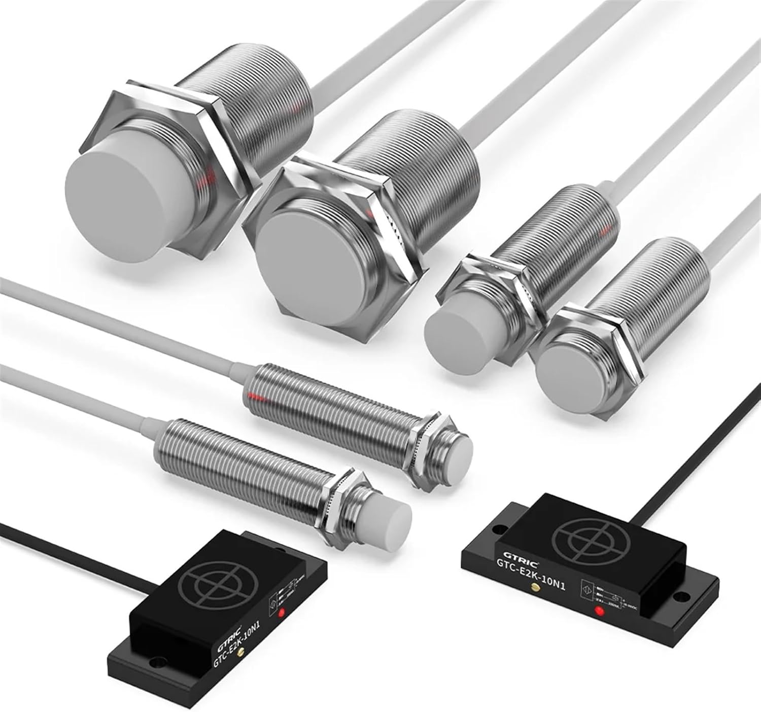 M18 Capacitive Proximity Sensor 10-30V DC 3 Wires NPN PNP NO NC Flush Non-Flush Non-Metal Sensing Switch with 2m Cable (Color : 5MM DC 3-Wire NPN NC)