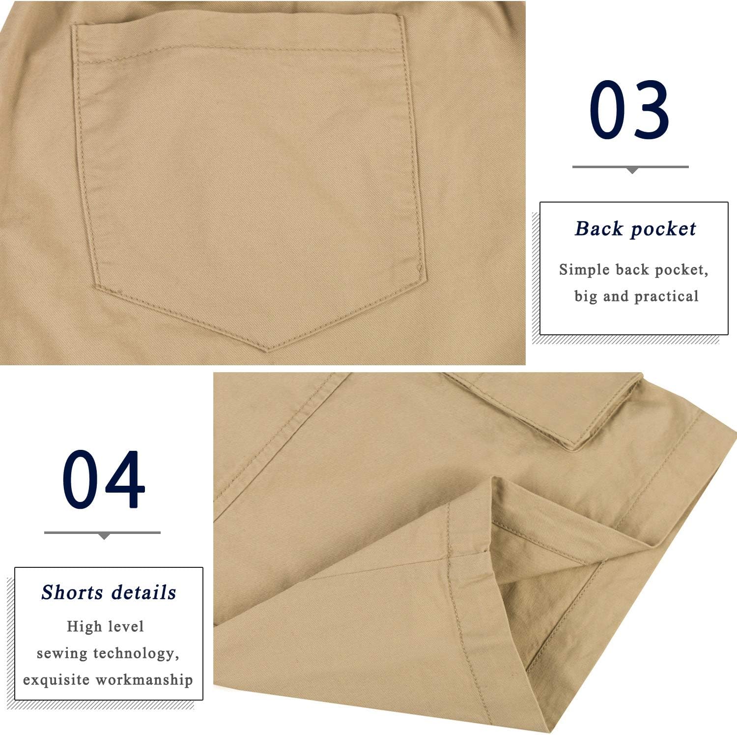 APTRO Men's Cargo Shorts Elastic Waistband Drawstring Summer Casual Cotton Big & Tall Relaxed Fit Work Shorts - Image 6