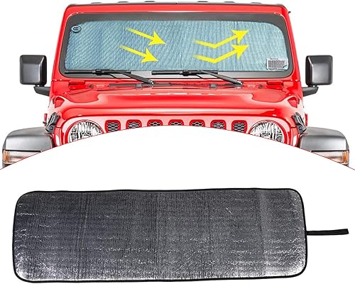 Miniatura 7 de Parasol para parabrisas de automóvil, protector térmico para Jeep Wrangler JL JLU 2018-2023 Rubicon Sahara 2 puertas y 4 puertas y Gladiator JT