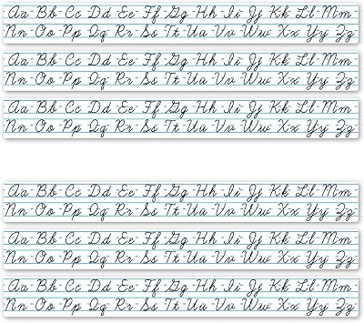 Trusty Removable Stickers - Cursive Letters Desk Strips 12 Pack