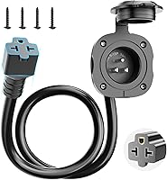 Vista 9 de Entrada de 15 amperios, entrada de alimentación de 125 V con cubierta impermeable, 2 polos y 3 cables macho receptáculo de entrada de alimentación